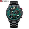 CURREN - relógio Quartz esportivo - aço inoxidável - à prova d'água