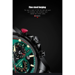 CURREN - relógio Quartz esportivo - aço inoxidável - à prova d'água