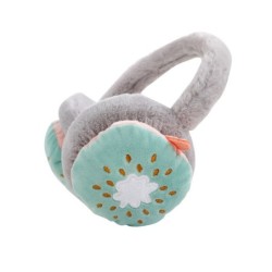 Earmuffs de inverno para crianças - pelúcia quente - bordado de frutas de desenho animado
