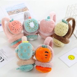 Earmuffs de inverno para crianças - pelúcia quente - bordado de frutas de desenho animado