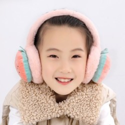 Earmuffs de inverno para crianças - pelúcia quente - bordado de frutas de desenho animado