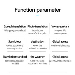 Tradutor inteligente - digitalização instantânea de voz / foto - tela sensível ao toque - WiFi - multilíngue
