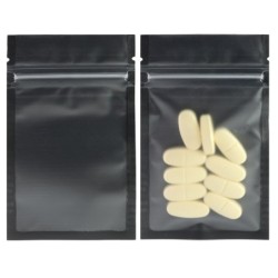 Reclosable plastic bags - mat-black / clear - 7.5 * 13 cm - 100 piecesStorage Bags