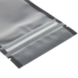 Sacos de plástico com fecho - preto fosco / transparente - 13 * 18 cm - 100 peças
