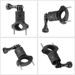 Suporte para guidão de bicicleta/motocicleta - braçadeira de metal - suporte para câmera - giratório 360 - para câmeras GoPro