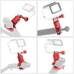 Suporte para guidão de bicicleta/motocicleta - braçadeira de metal - suporte para câmera - giratório 360 - para câmeras GoPro