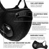 Protective face mask - wind / dust-windproof - PM25 active carbon filter - double air valveMouth masks