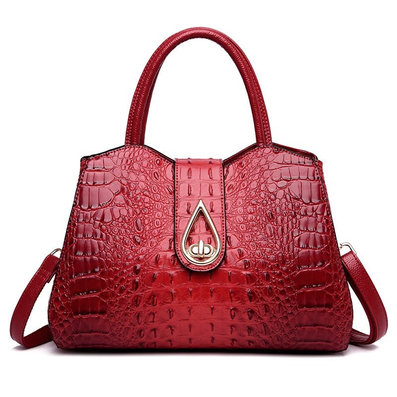Bolsa de ombro elegante - padrão de pele de crocodilo
