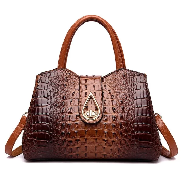 Elegant shoulder bag - crocodile skin patternHandbags