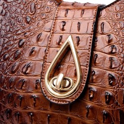 Bolsa de ombro elegante - padrão de pele de crocodilo