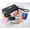 Bolsa clutch pequena - zíper triplo - alça de pulso - padrão de pontos