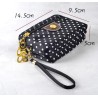 Bolsa clutch pequena - zíper triplo - alça de pulso - padrão de pontos