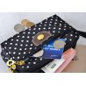 Bolsa clutch pequena - zíper triplo - alça de pulso - padrão de pontos