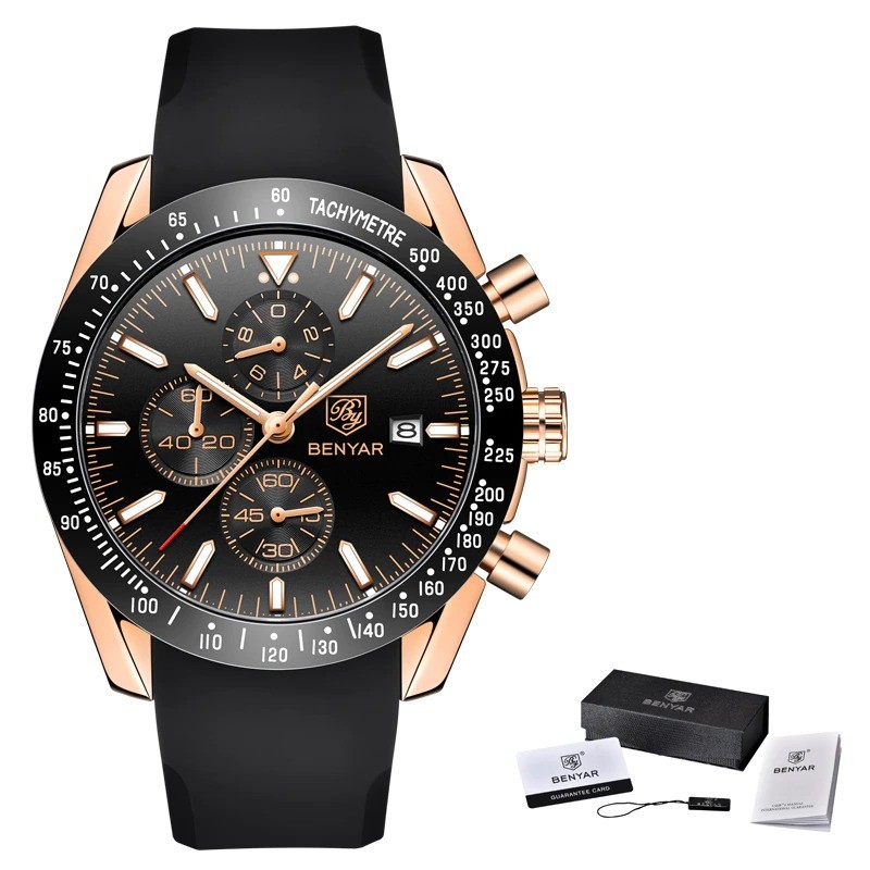 BENYAR - relógio Quartz esportivo - à prova d'água - pulseira de silicone