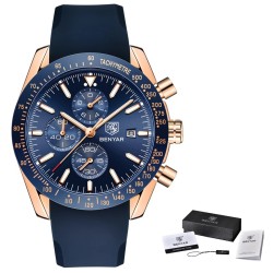 BENYAR - relógio Quartz esportivo - à prova d'água - pulseira de silicone