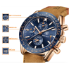 BENYAR - relógio Quartz esportivo - à prova d'água - pulseira de couro