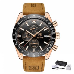 BENYAR - relógio Quartz esportivo - à prova d'água - pulseira de couro