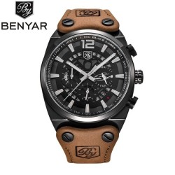 BENYAR - relógio Quartz esportivo - à prova d'água - pulseira de couro