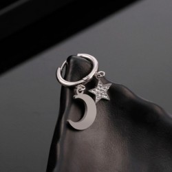 Small circle earrings - moon / crystal starEarrings