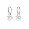 Small circle earrings - moon / crystal starEarrings