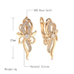 Elegant rose gold earrings - crystal flowerEarrings