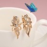 Elegant rose gold earrings - crystal flowerEarrings