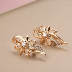 Elegant rose gold earrings - crystal flowerEarrings