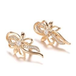 Elegant rose gold earrings - crystal flowerEarrings