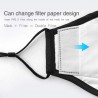 Máscara de proteção facial / bucal - filtro de carvão ativado PM25 - válvula de ar - reutilizável