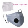 Máscara de proteção facial / bucal - filtro de carvão ativado PM25 - válvula de ar - reutilizável