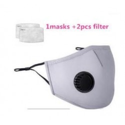 Máscara de proteção facial / bucal - filtro de carvão ativado PM25 - válvula de ar - reutilizável