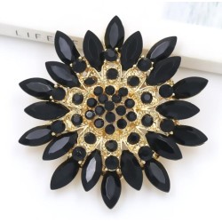 Flor de margarida grande - broche de cristal