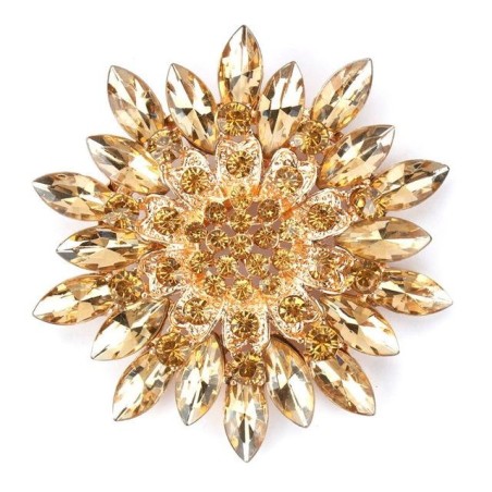 Flor de margarida grande - broche de cristal