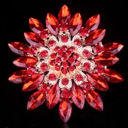 Flor de margarida grande - broche de cristal