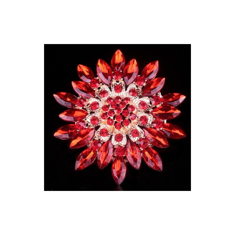 Flor de margarida grande - broche de cristal