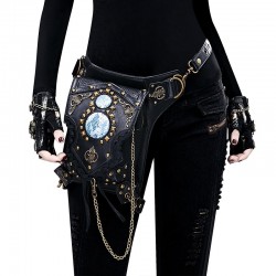 Bolsa de ombro / perna / cintura - steampunk - gótica - estilo retrô - couro