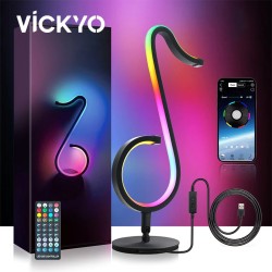 Luz noturna LED - Bluetooth - controle de aplicativos - rotação de 180° - RGB - formato de nota musical