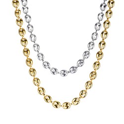 Coffee beans shaped link chain - necklace - stainless steel - unisex - waterproofNecklaces