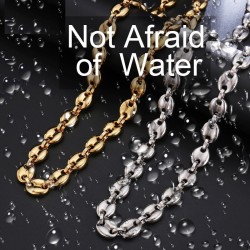 Coffee beans shaped link chain - necklace - stainless steel - unisex - waterproofNecklaces