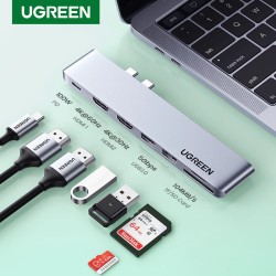 UGREEN - USB C HUB duplo tipo C para multi USB 3.0 4K HDMI - adaptador Thunderbolt 3 - para MacBook Pro Air