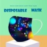 Máscara protetora facial / bucal - descartável - 3 camadas - estrelas coloridas impressas - para crianças - 50 peças