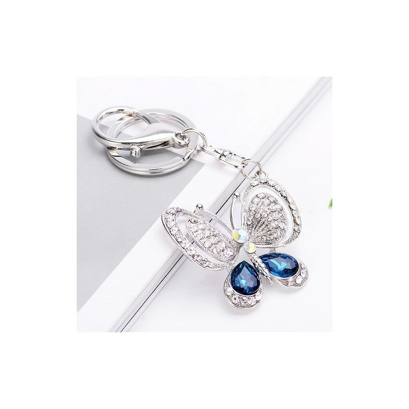 chaveiro de borboleta de cristal