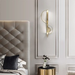 Modern wall gold lamp - S-shapedWall lights