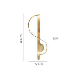 Modern wall gold lamp - S-shapedWall lights