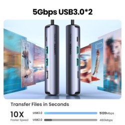 USB-C to HDMI - RJ45 - USB 3.0 - PD - HUB - multifunction adapterHubs