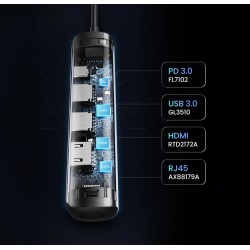 USB-C to HDMI - RJ45 - USB 3.0 - PD - HUB - multifunction adapterHubs