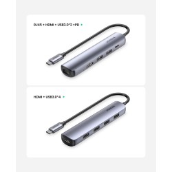 USB-C to HDMI - RJ45 - USB 3.0 - PD - HUB - multifunction adapterHubs