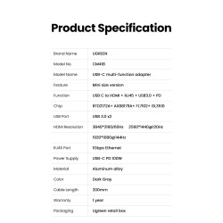USB-C to HDMI - RJ45 - USB 3.0 - PD - HUB - multifunction adapterHubs