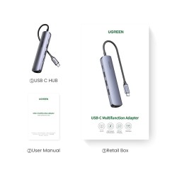 USB-C to HDMI - RJ45 - USB 3.0 - PD - HUB - multifunction adapterHubs