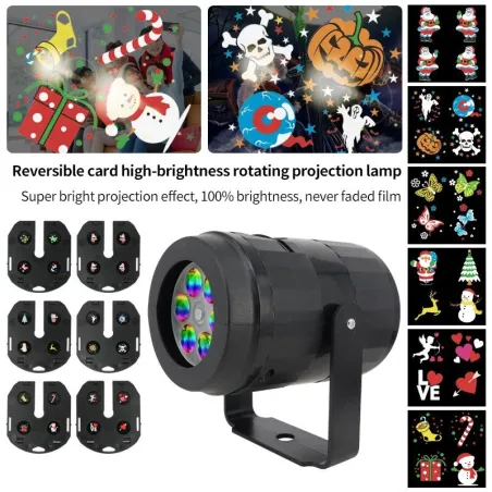 Projetor de luz laser - Padrões de Natal - rotativo - LED